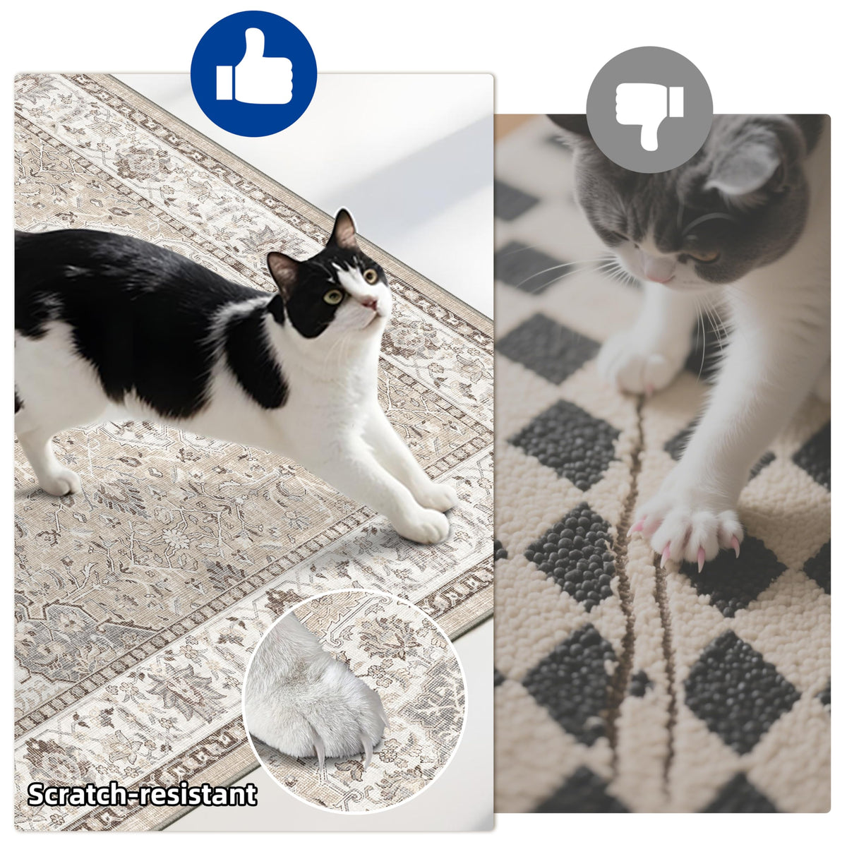 4 Pieces Kitchen Rug Set (10.5 Sq Ft)