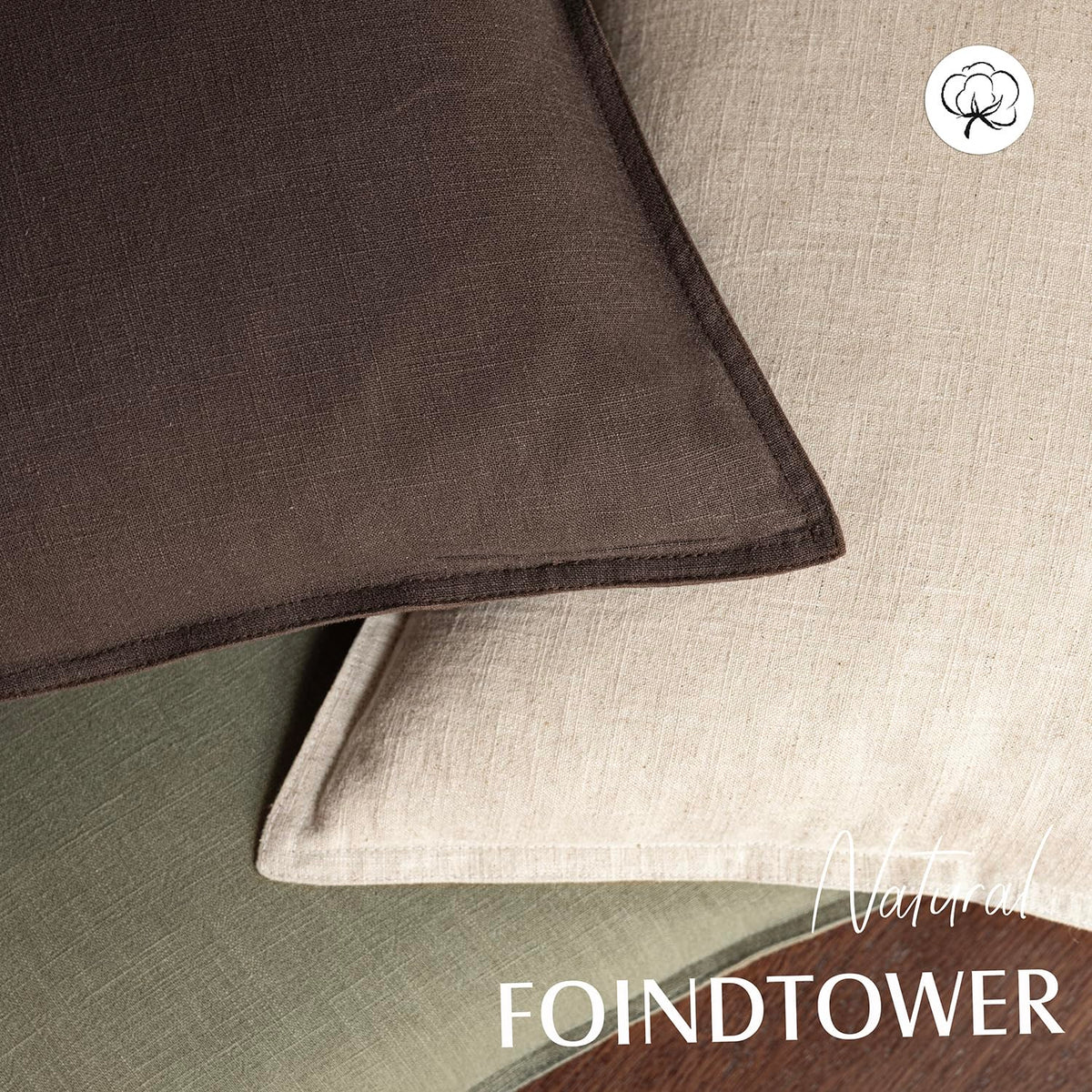 Pack of 2 Decorative Linen Soild Throw Pillow Covers Soft Accent Cushion Case Boho Farmhouse Neutral Pillowcase for Couch Sofa Bedroom Living Room Home Decor 12 x 20 Inch Reddish Brown (2 Count)