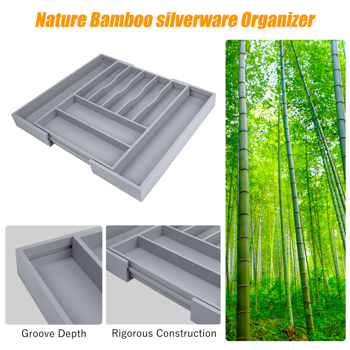 Kitchen Silverware Drawer Organizer and Storage Cabinet Utensil Rack Bathroom Counter Vanity Extra Large Big Cooking Drawer Organizers Countertop Pantry Storage Cabinet Best Kitchen Must Haves 2025