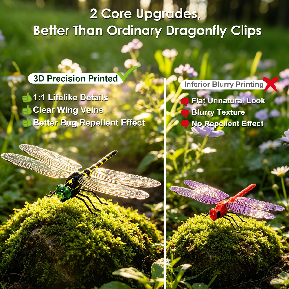 24 Pack 3D Dragonfly Clips
