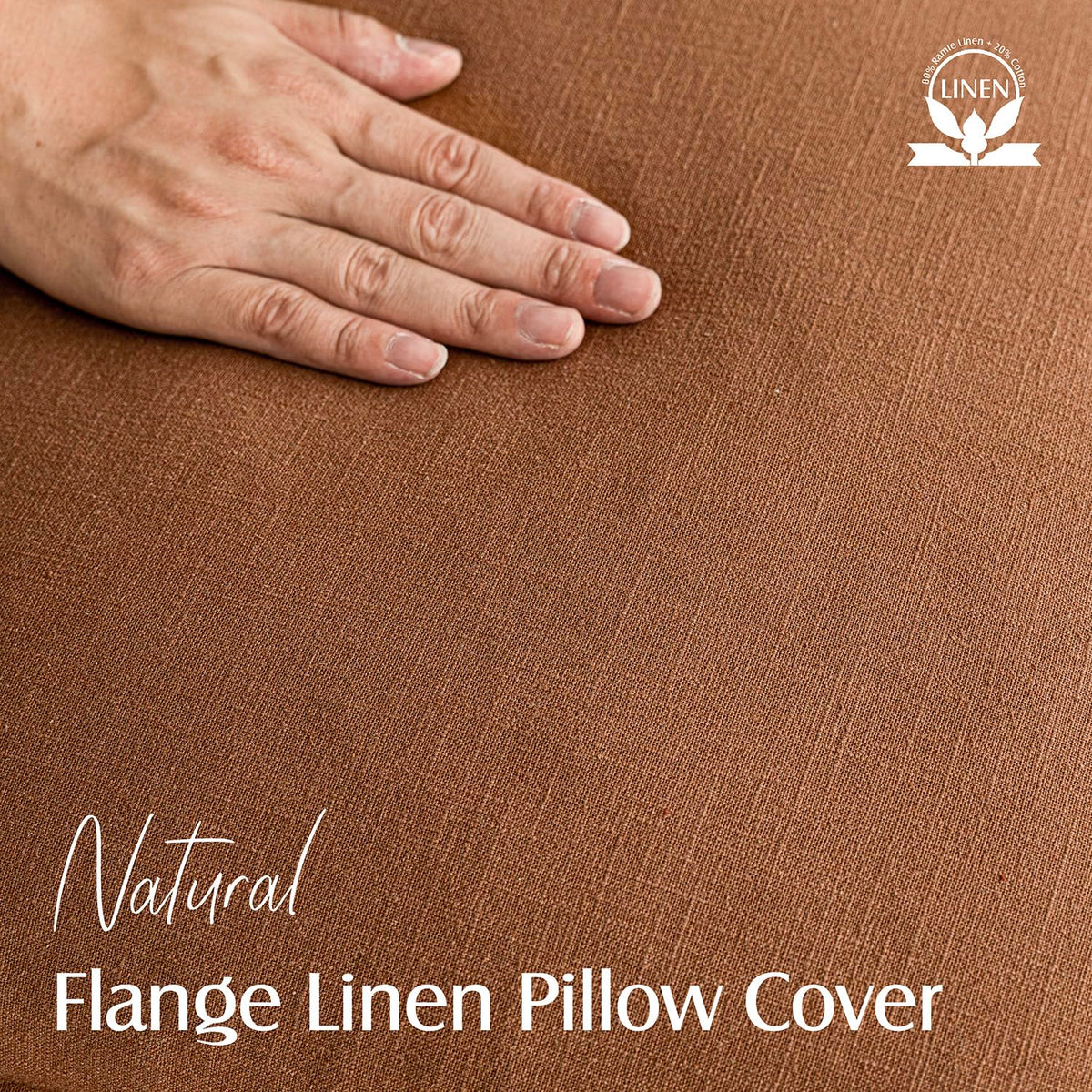 Pack of 2 Decorative Linen Solid Throw Pillow Covers Neutral Farmhouse Pillowcase Soft Accent Lumbar Cushion Case for Couch Sofa Bedroom Living Room Home Decor Orange Brown 12 x 20 Inch (2 Count)