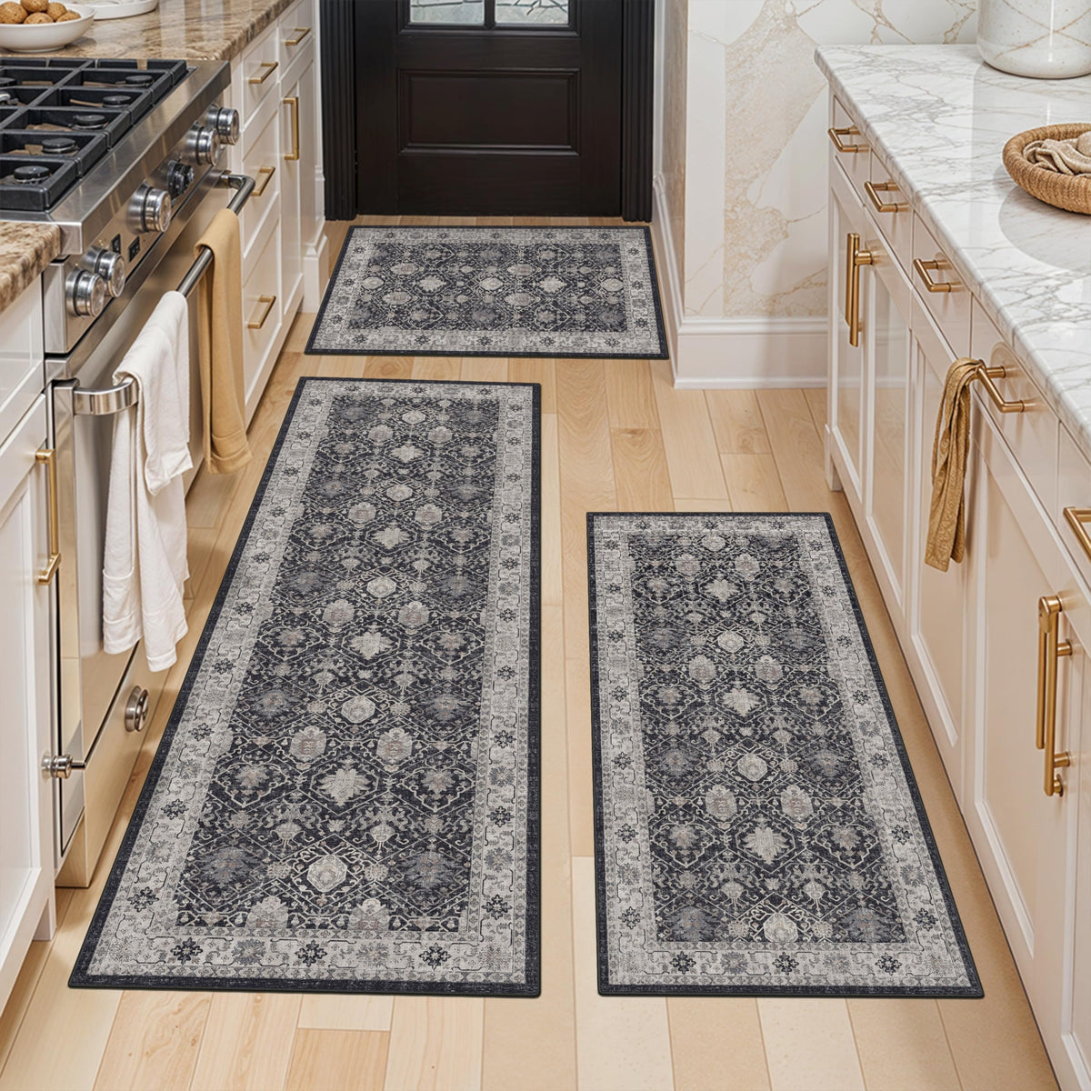 3 Pieces Kitchen Rug Sets (24 Sq Ft)