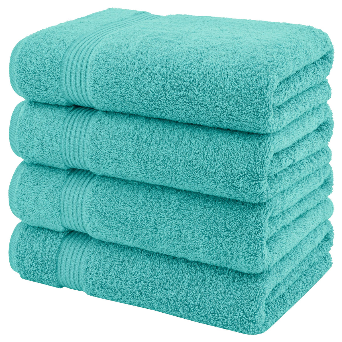 100% Cotton Turkish Bath Towels for Bathroom 4 Pack (4 Count)