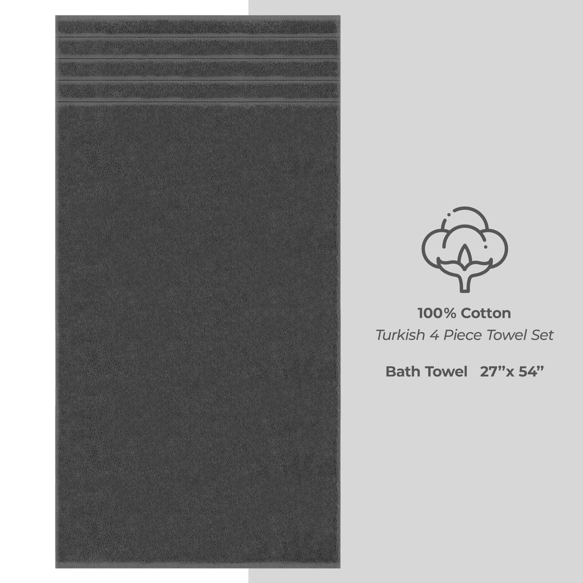100% Cotton Luxury Turkish Towels (4 Count)