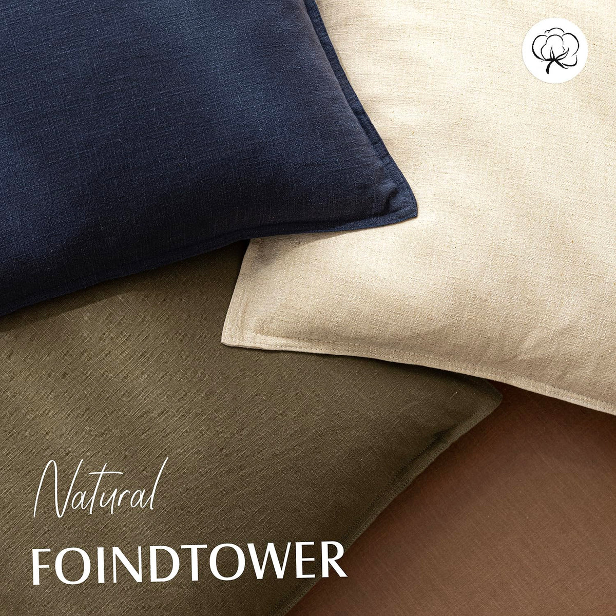 Pack of 2 Decorative Linen Soild Throw Pillow Covers Soft Accent Cushion Case Boho Farmhouse Pillowcase for Chair Couch Sofa Bedroom Living Room Home Decor 18 x 18 Inch Light Khaki Brown (2 Count)