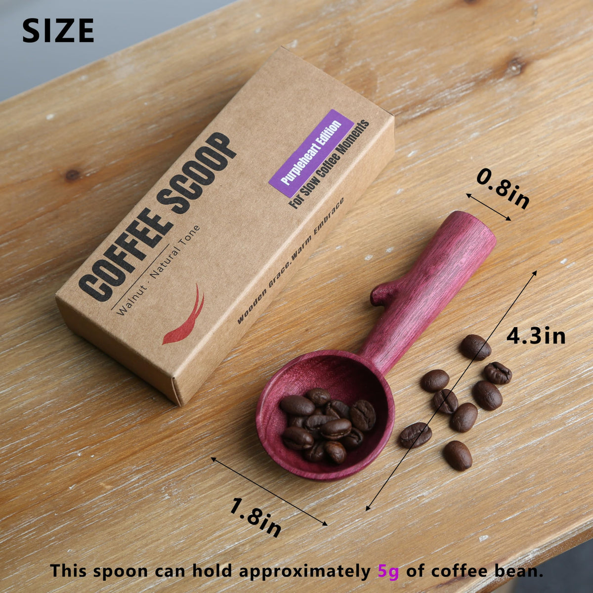 Purpleheart Coffee Scoop