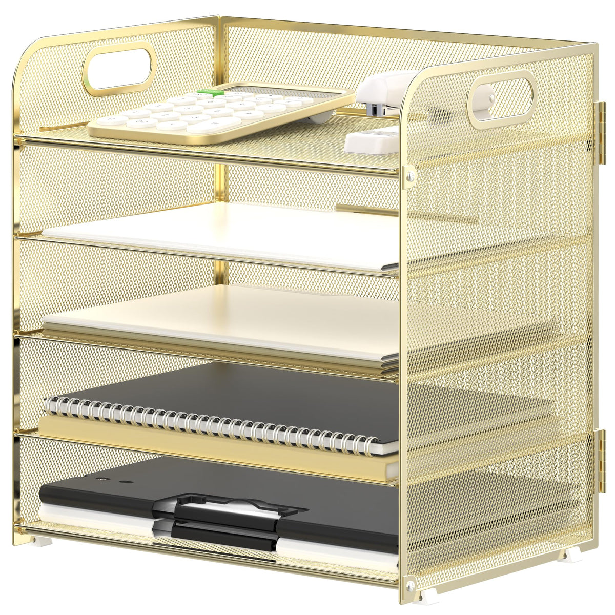 5 Trays Paper Organizer Letter Tray with Handle