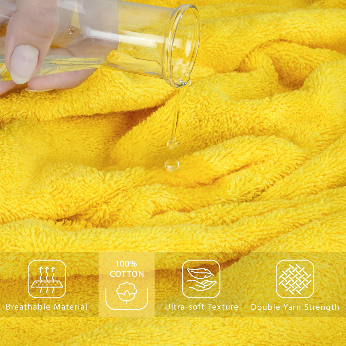 100% Cotton Turkish Towel Set (4 Count)