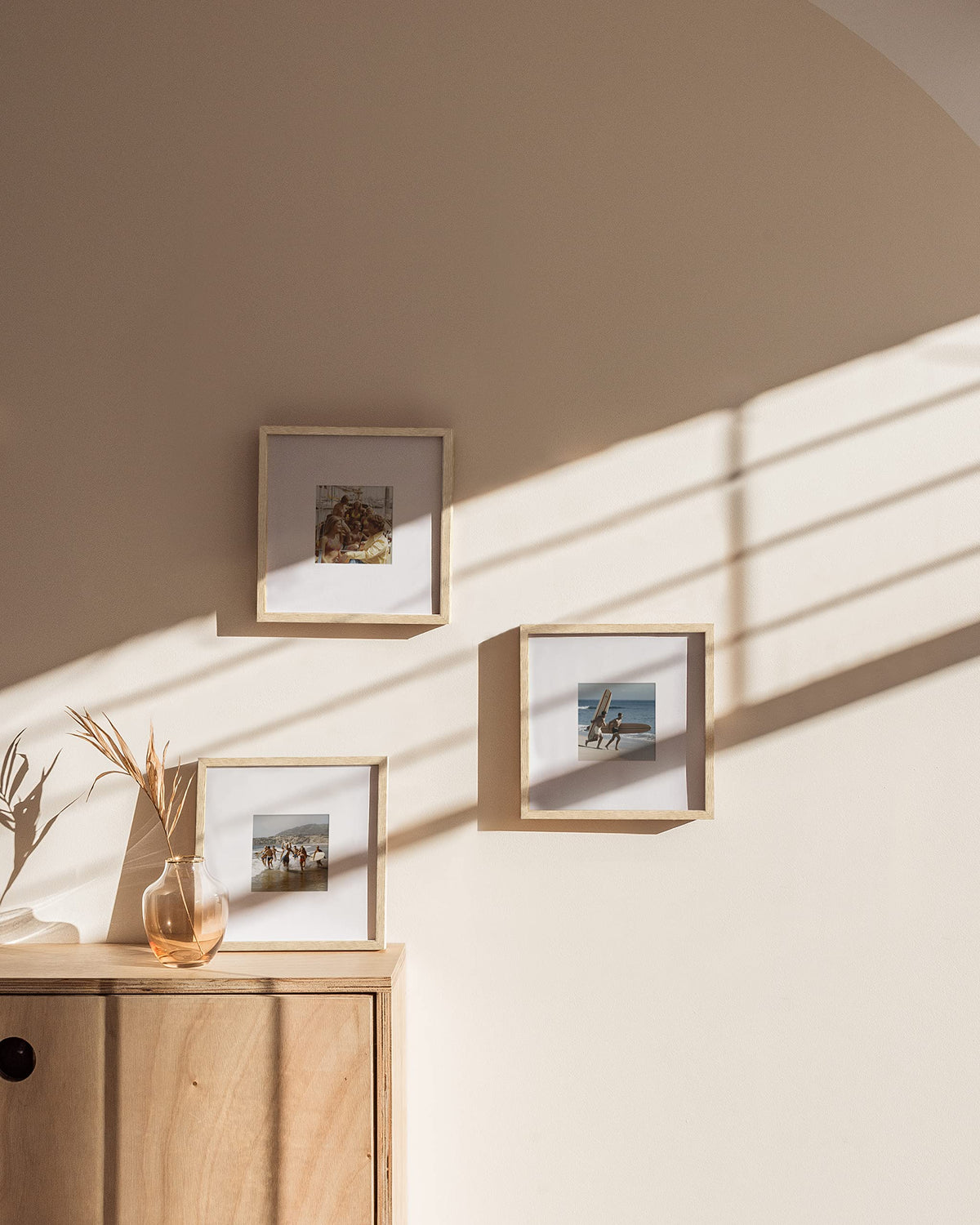 Beige Oak Wood 8x8 Picture Frames (3 Count)
