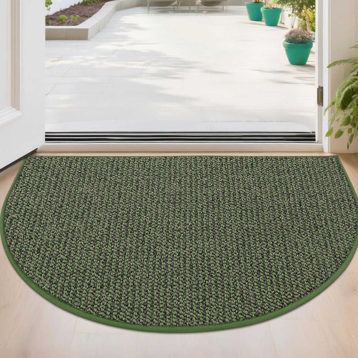 Dirt Trapper Door Mat 24" x 36" Half Circle Non Slip Rugs