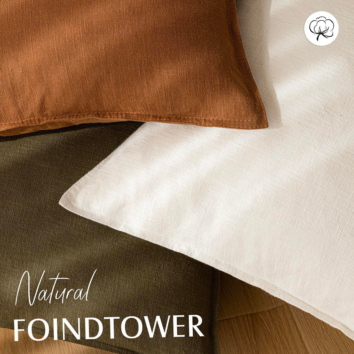 Pack of 2 Decorative Linen Solid Throw Pillow Covers Soft Accent Lumbar Cushion Case Boho Farmhouse Neutral Pillowcase for Couch Sofa Bed Living Room Home Decor 12 x 20 Inch Cream White (2 Count)