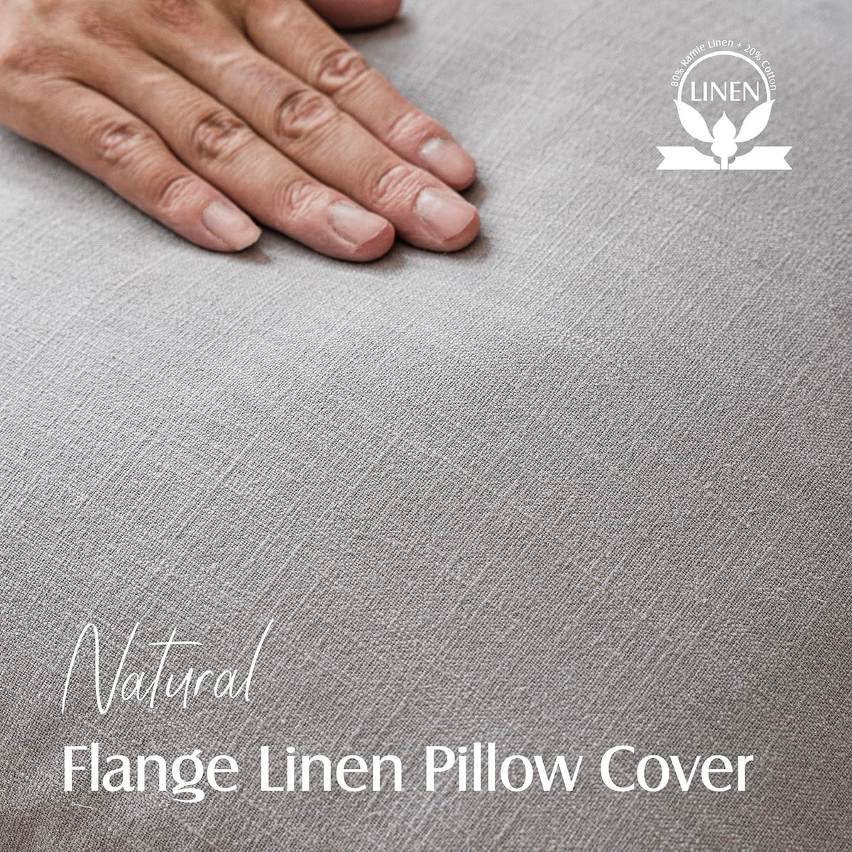 Pack of 2 Decorative Linen Solid Throw Pillow Covers Soft Accent Cushion Case Boho Farmhouse Pillowcase for Chair Couch Sofa Bedroom Living Room Home Decor 16 x 16 Inch Light Rustic Gray (2 Count)