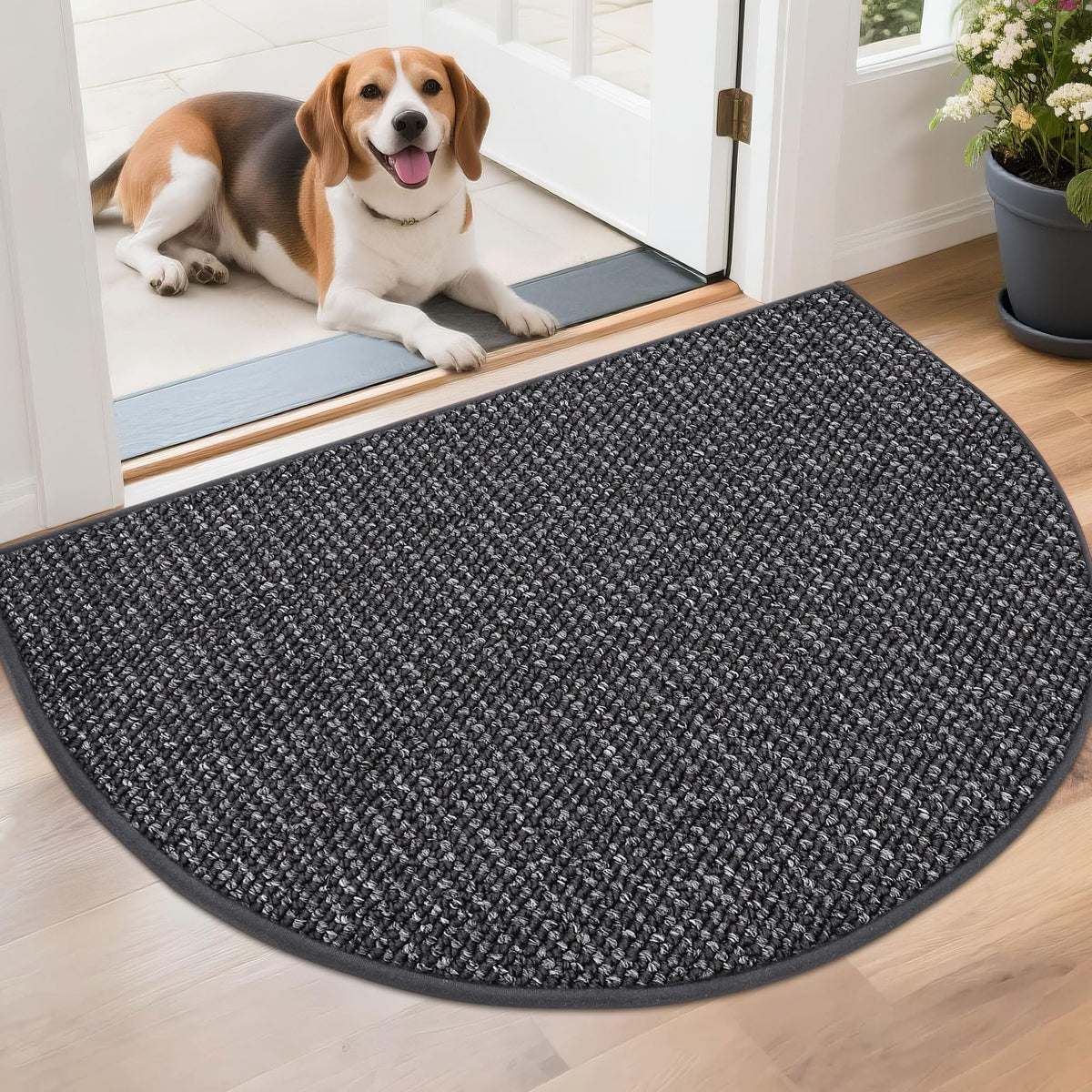 Dirt Trapper Door Mat 26" x 40" Half Circle Non Slip