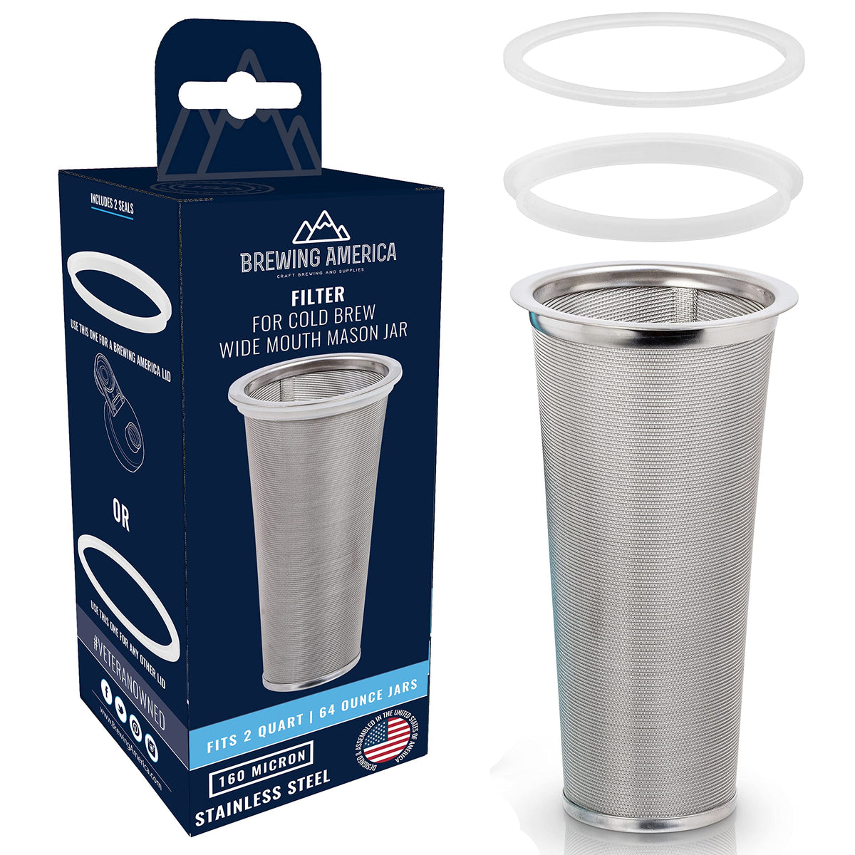 Cold Brew Filter for Mason Jar Wide Mouth Coffee Maker