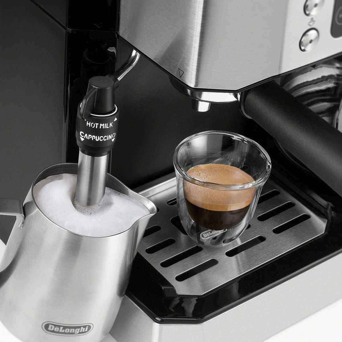 All-in-One Espresso & Coffee Maker, 10-Cup Pot, Milk Frother