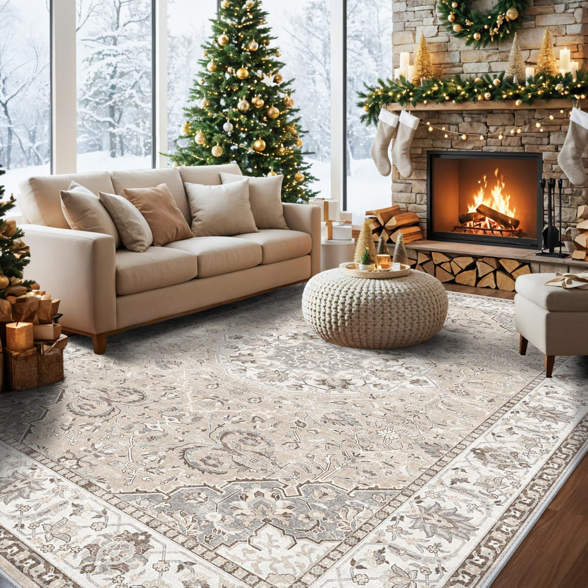10x14 Washable Vintage Area Rug (140 Sq Ft)