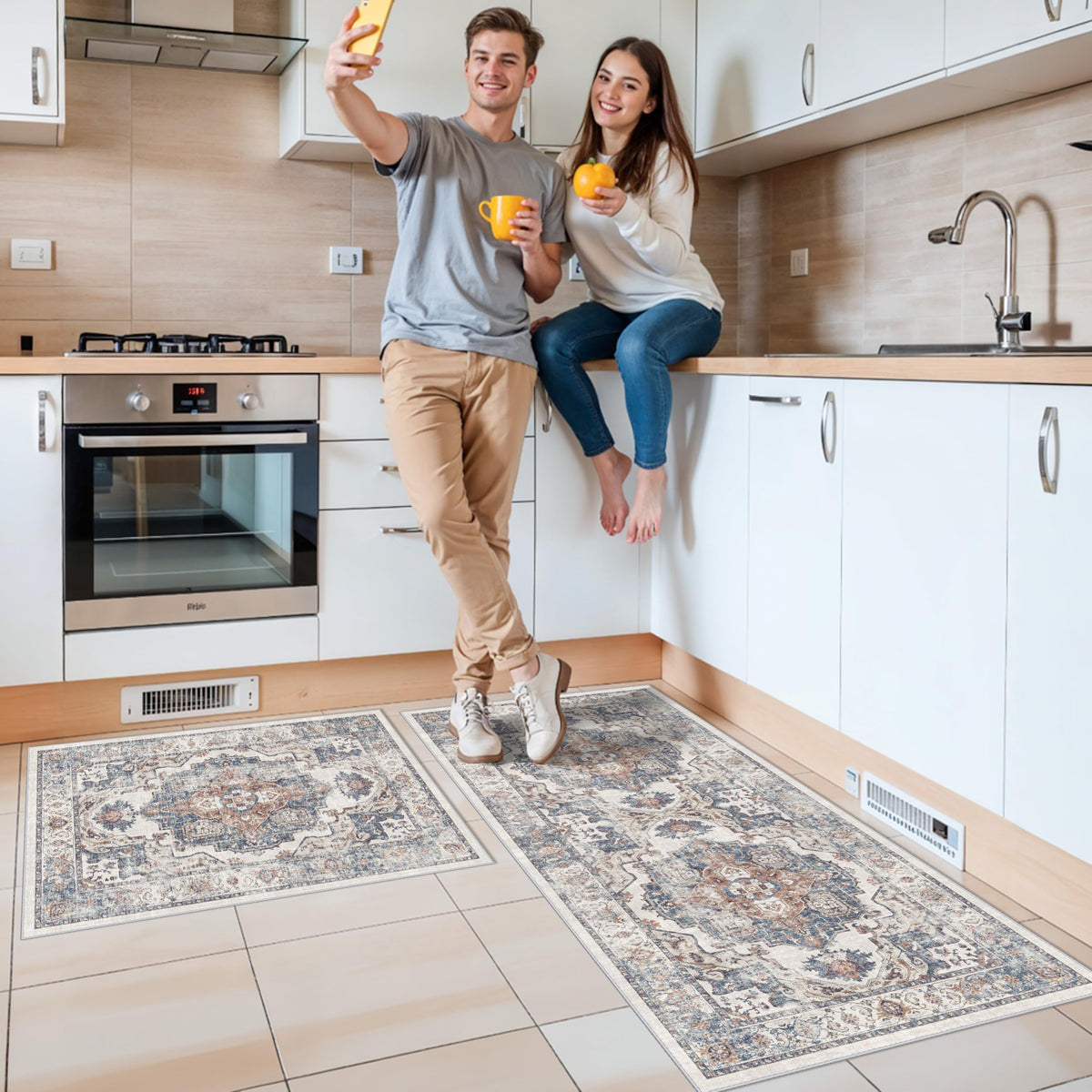 2 Piece Kitchen Runner Rug Set (14 Sq Ft)