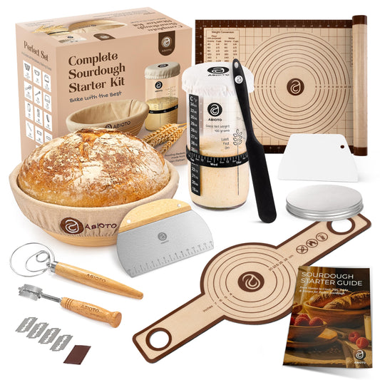 Sourdough Starter Kit with Banneton Bread Proofing Basket
