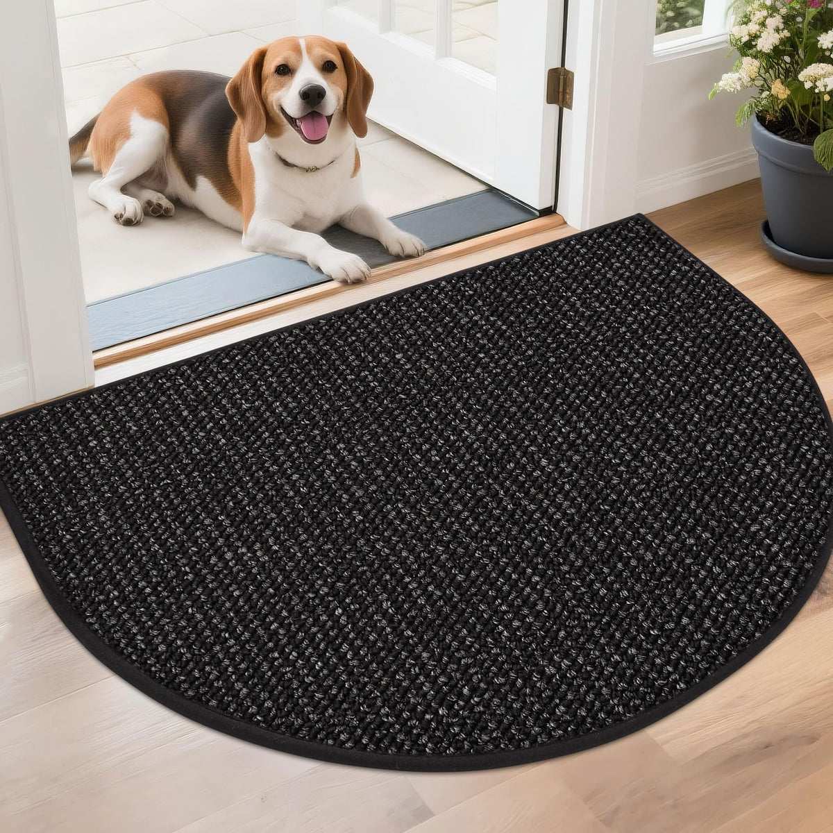 Dirt Trapper Door Mat 26" x 40" Half Circle Non Slip Rugs