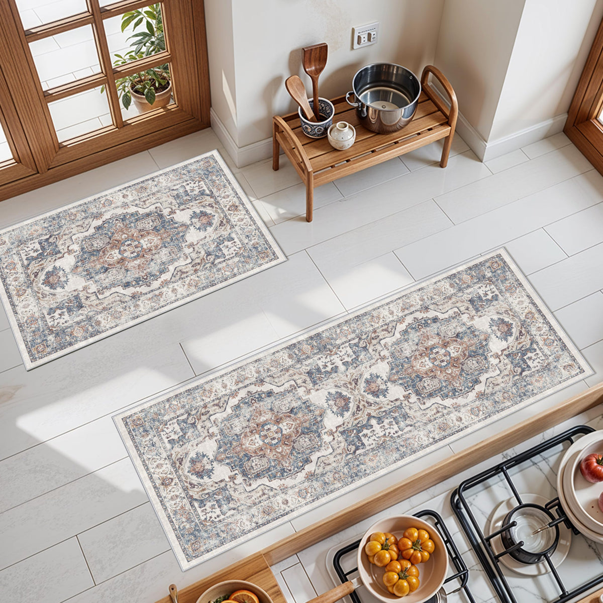 2 Piece Kitchen Runner Rug Set (14 Sq Ft)