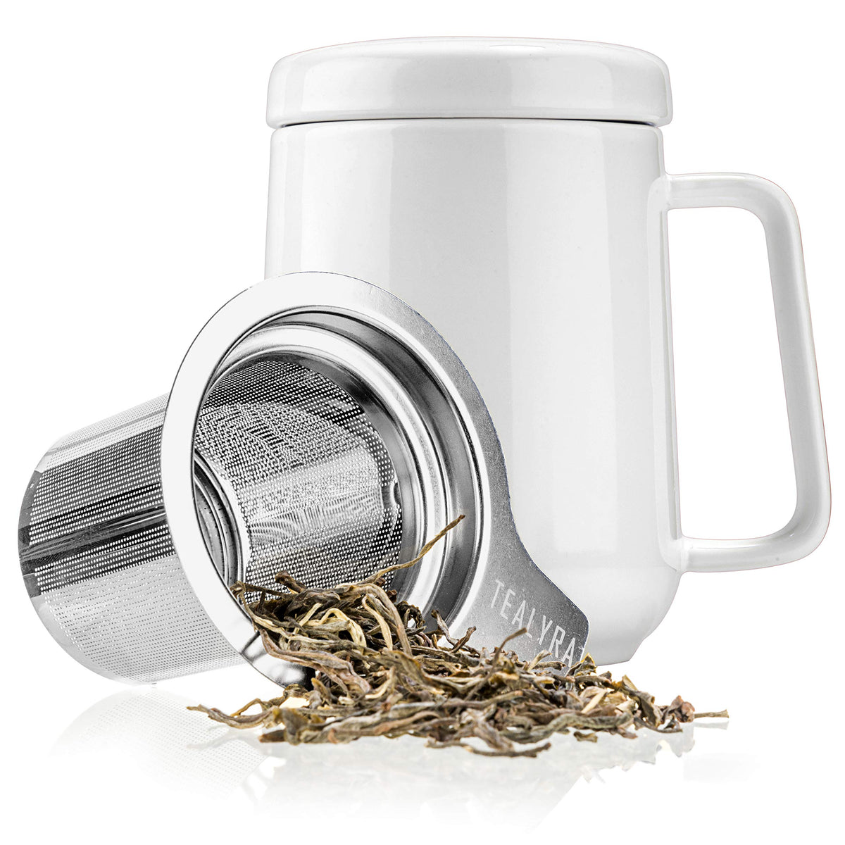 Peak Ceramic White Tea Cup Infuser