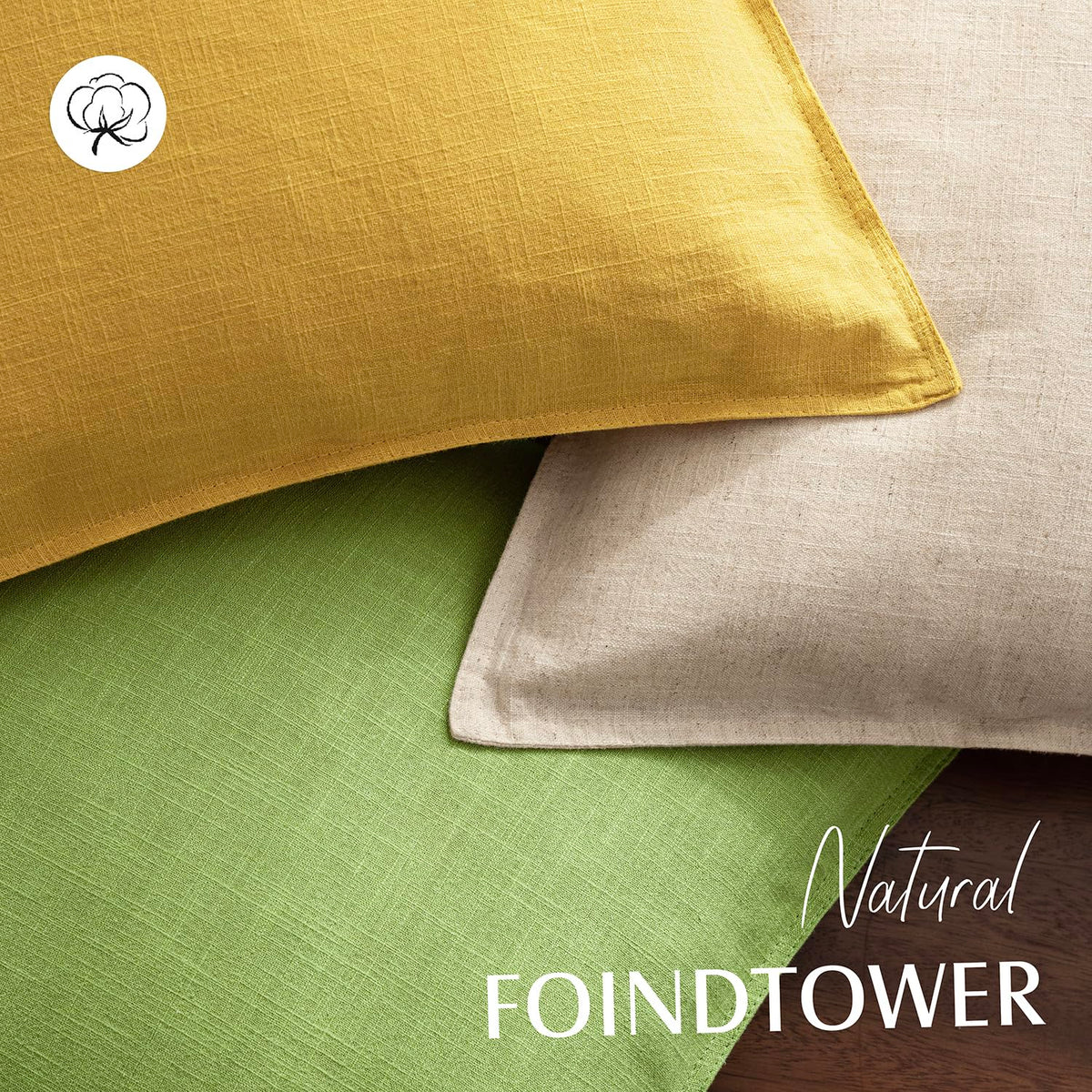 Pack of 2 Decorative Linen Solid Throw Pillow Covers Soft Accent Euro Cushion Case Farmhouse Neutral Pillowcase for Chair Couch Sofa Bed Living Room Home Decor 20 x 20 Inch Ginger Yellow (2 Count)