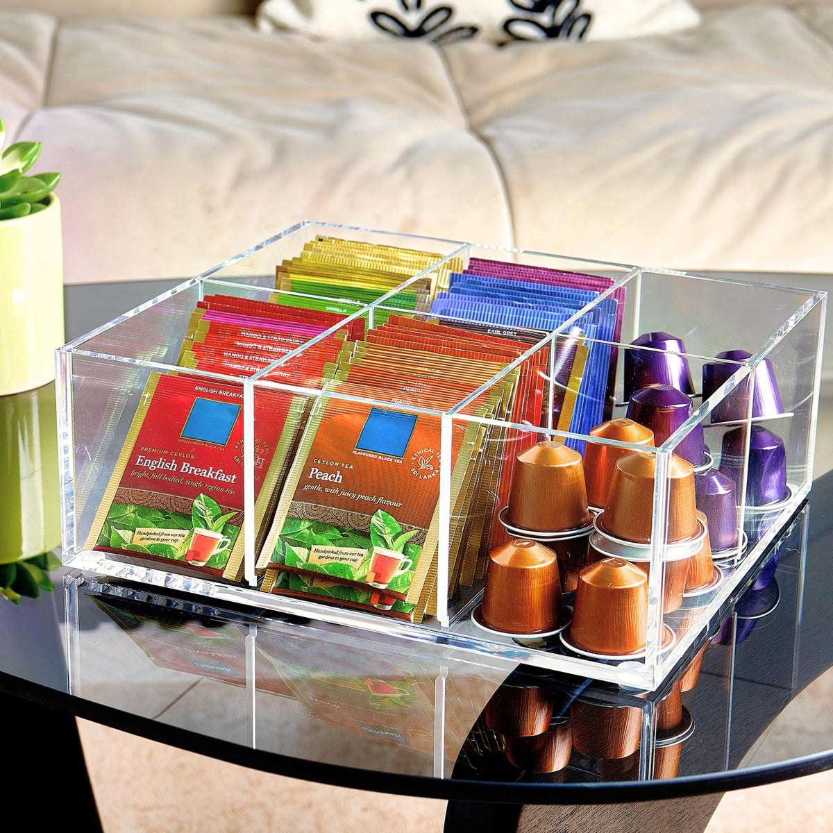 Heavy Duty Acrylic Tea Bag Organizer