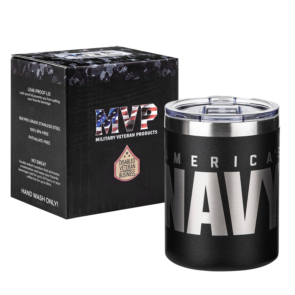12oz Black Double Wall Vacuum Insulated Stainless Steel Coffee Tumbler Travel Mug