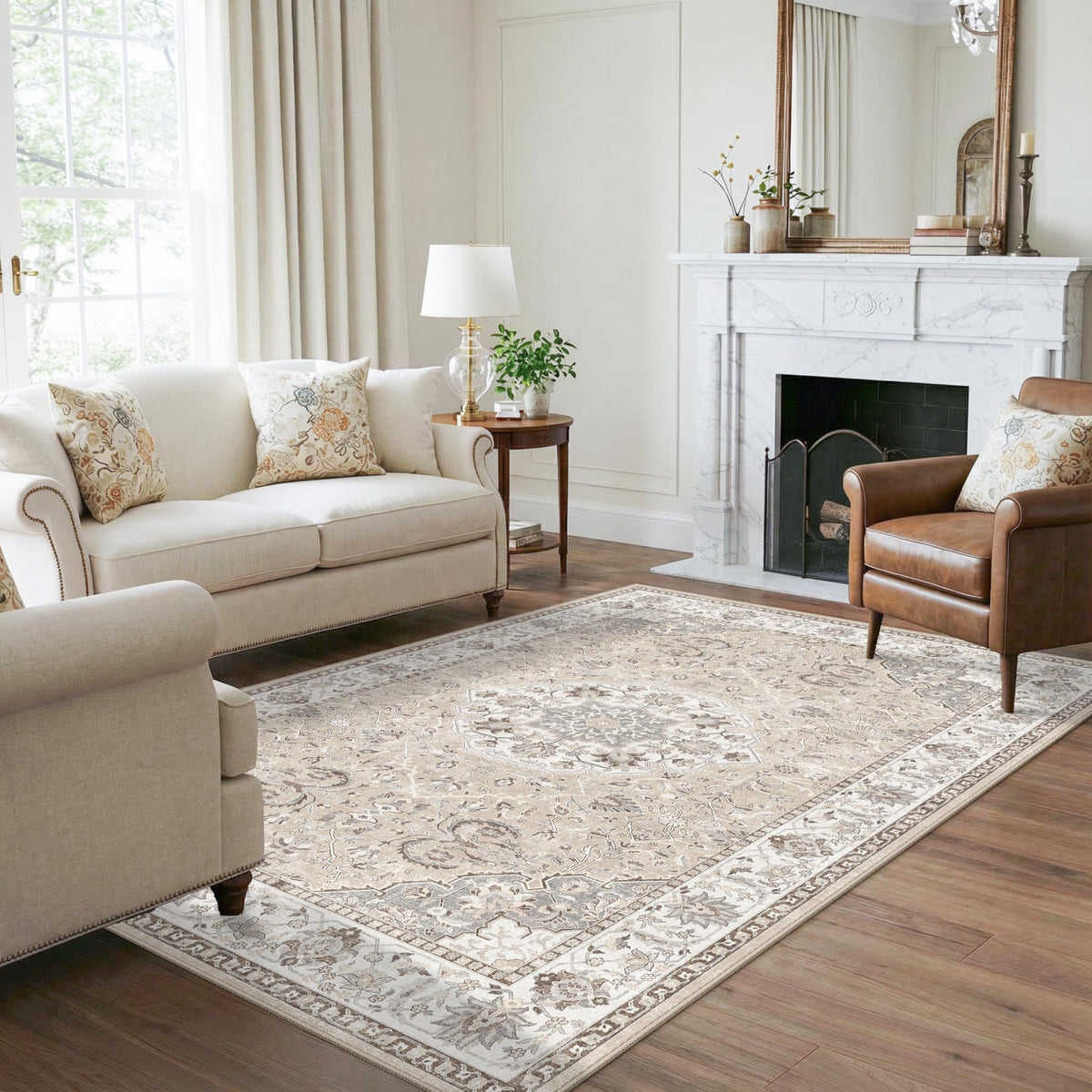 Washable 5x8 Living Room Area Rug (40 Sq Ft)