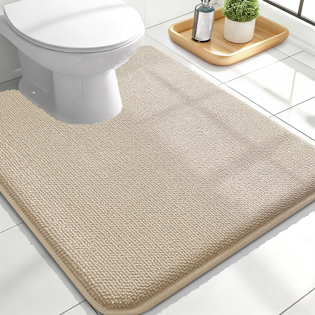 Memory Foam Bathroom Toilet Rug U