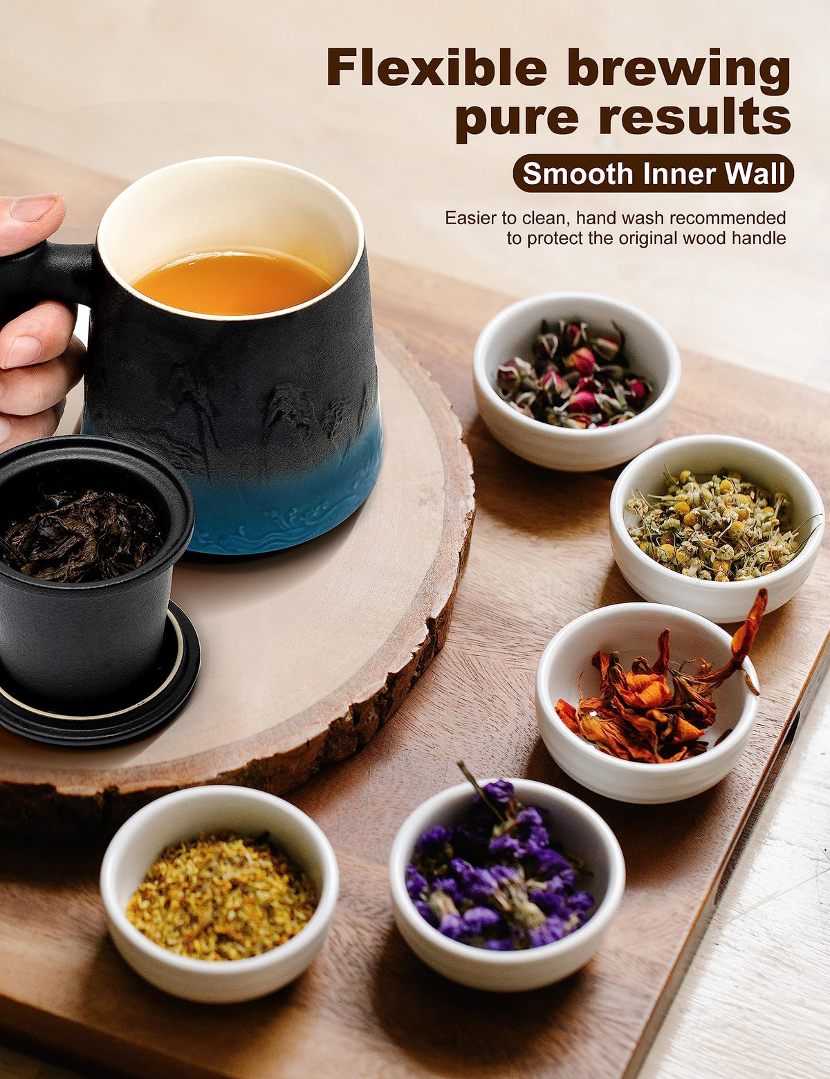 Ceramic Tea Cup with Infuser and Lid
