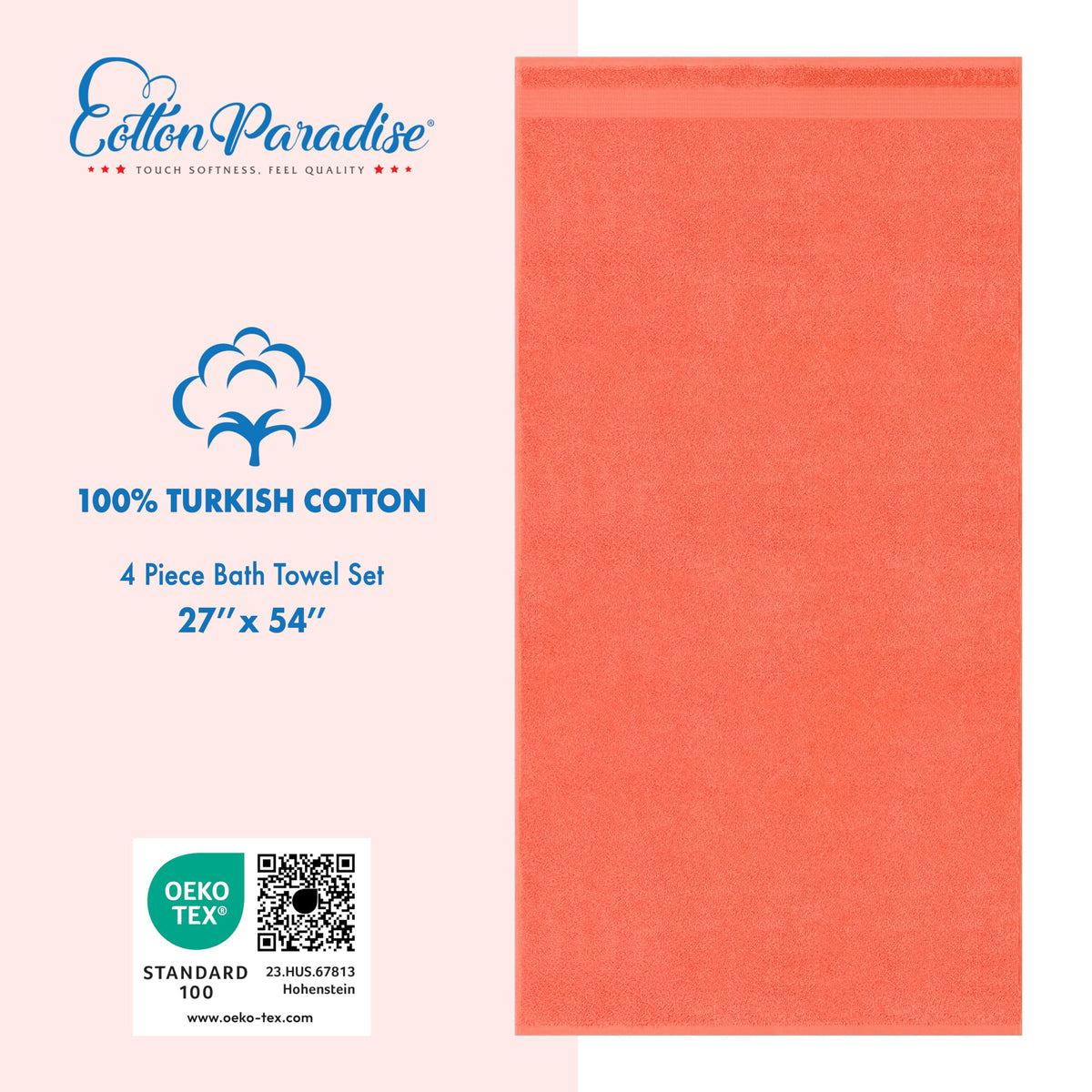 100% Cotton Turkish Towel Set (4 Count)