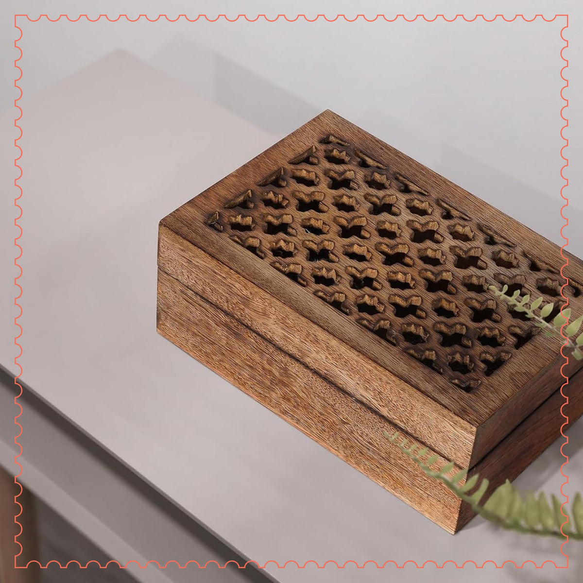Trellis Wood Storage Box