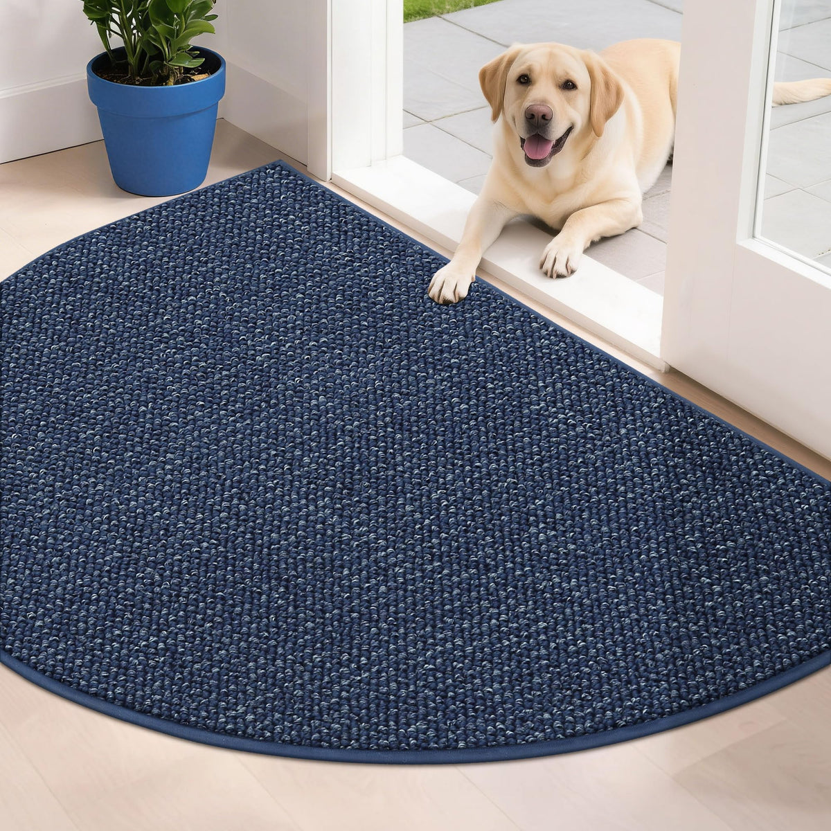 Dirt Trapper Door Mat 32" x 48" Half Circle Non Slip Rugs
