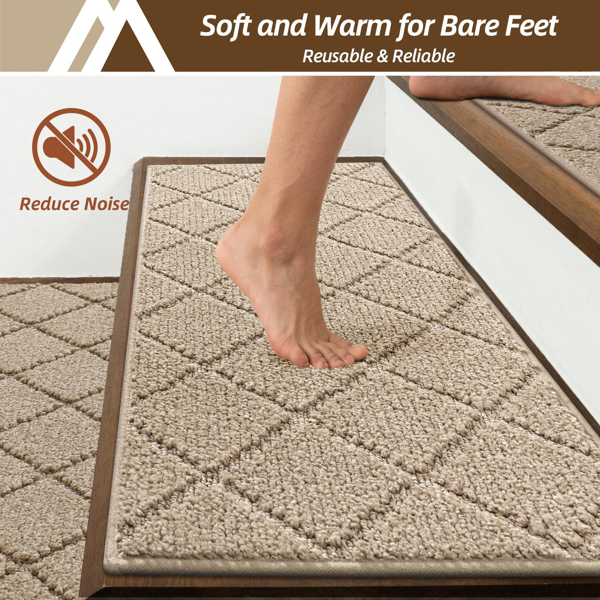 Stair Treads for Wooden Steps Indoor Non Slip 11"x30" (49.5 Sq Ft)