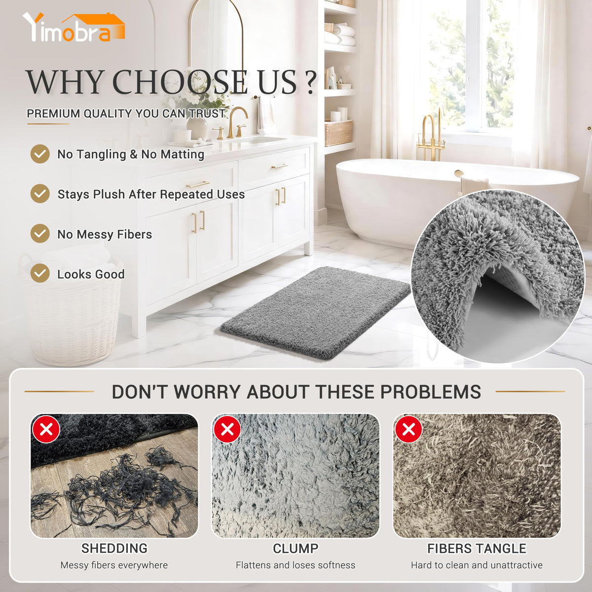 Bathroom Rugs Non Slip Washable 36X24