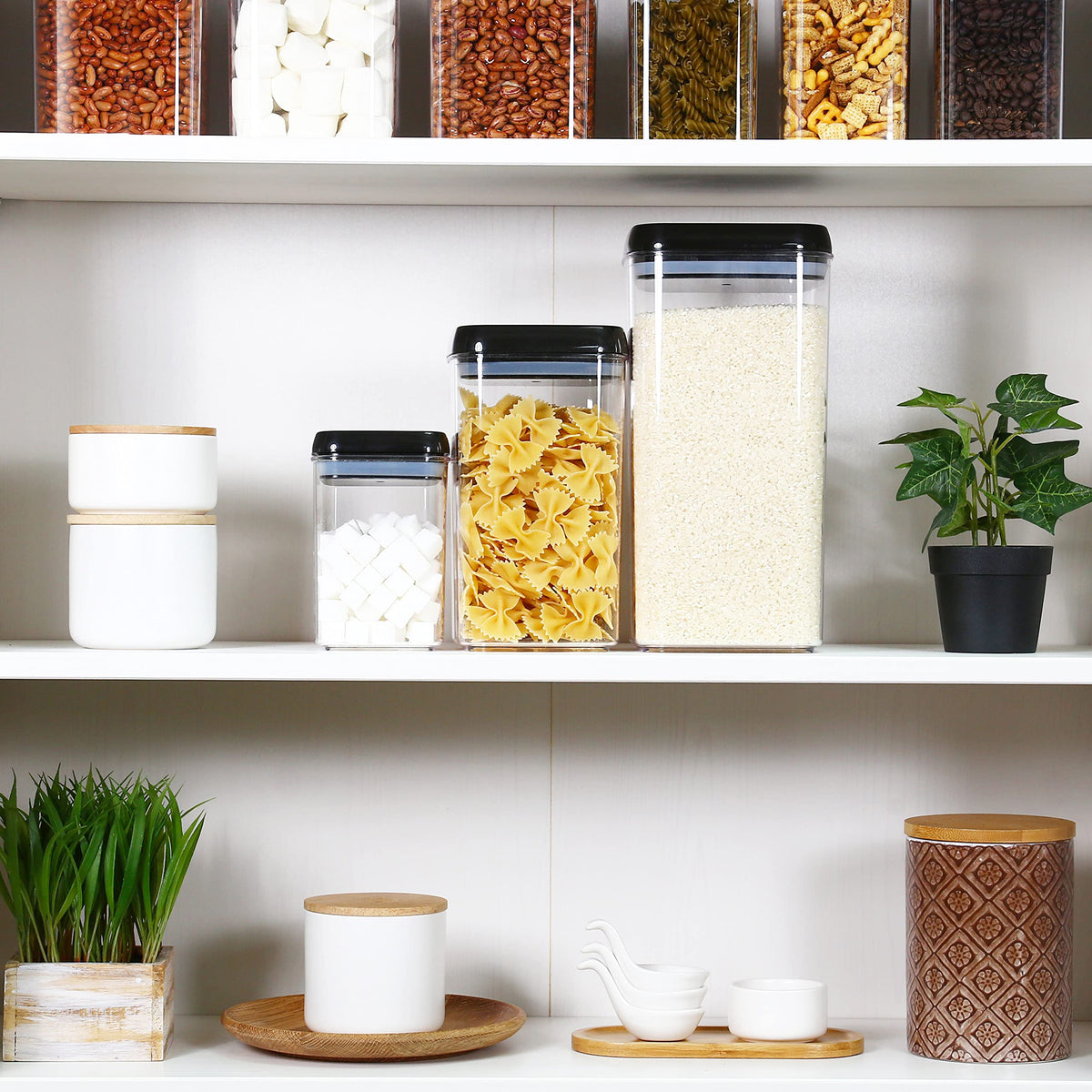 Flip Tite Acrylic Food Storage Container with Lid 6” XL Air Tight Ring Seal Flip Lock (3 Count)