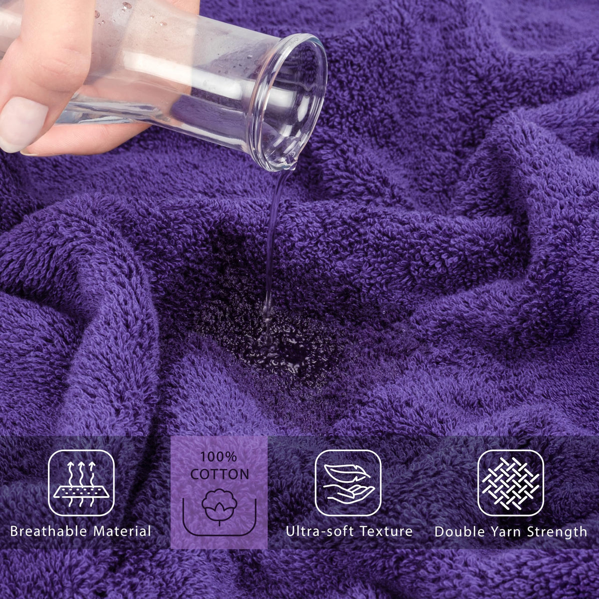 100% Cotton Turkish Towel Set (4 Count)
