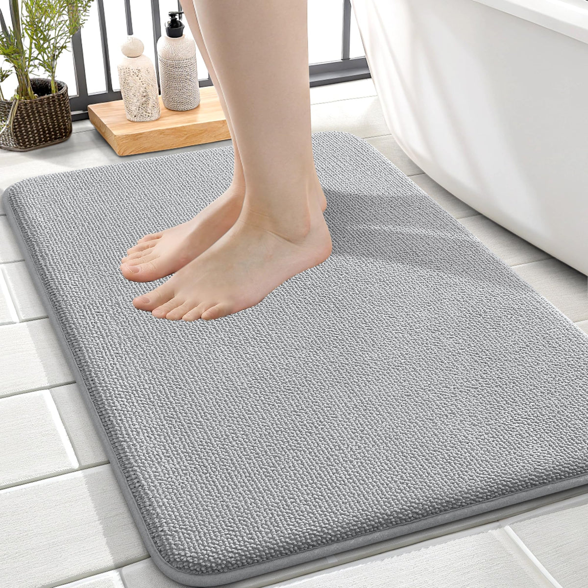 Memory Foam Small Bathroom Rug 24x16