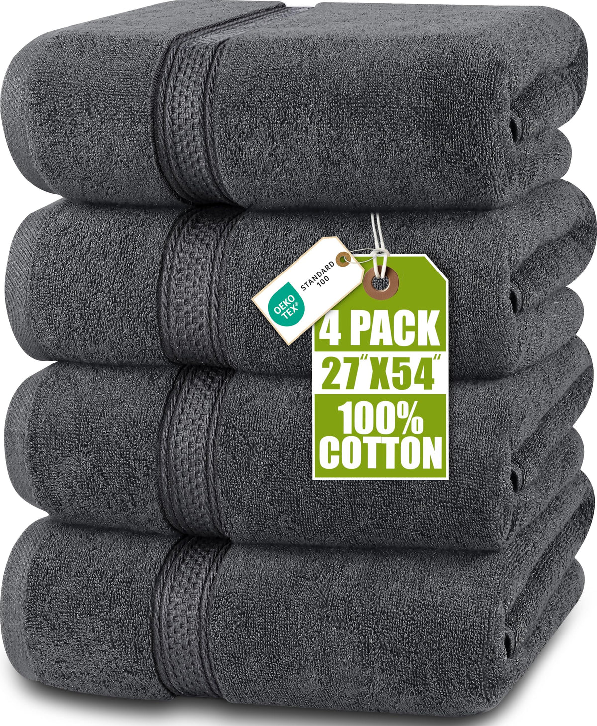 4 Pack Premium Bath Towels (4 Count)