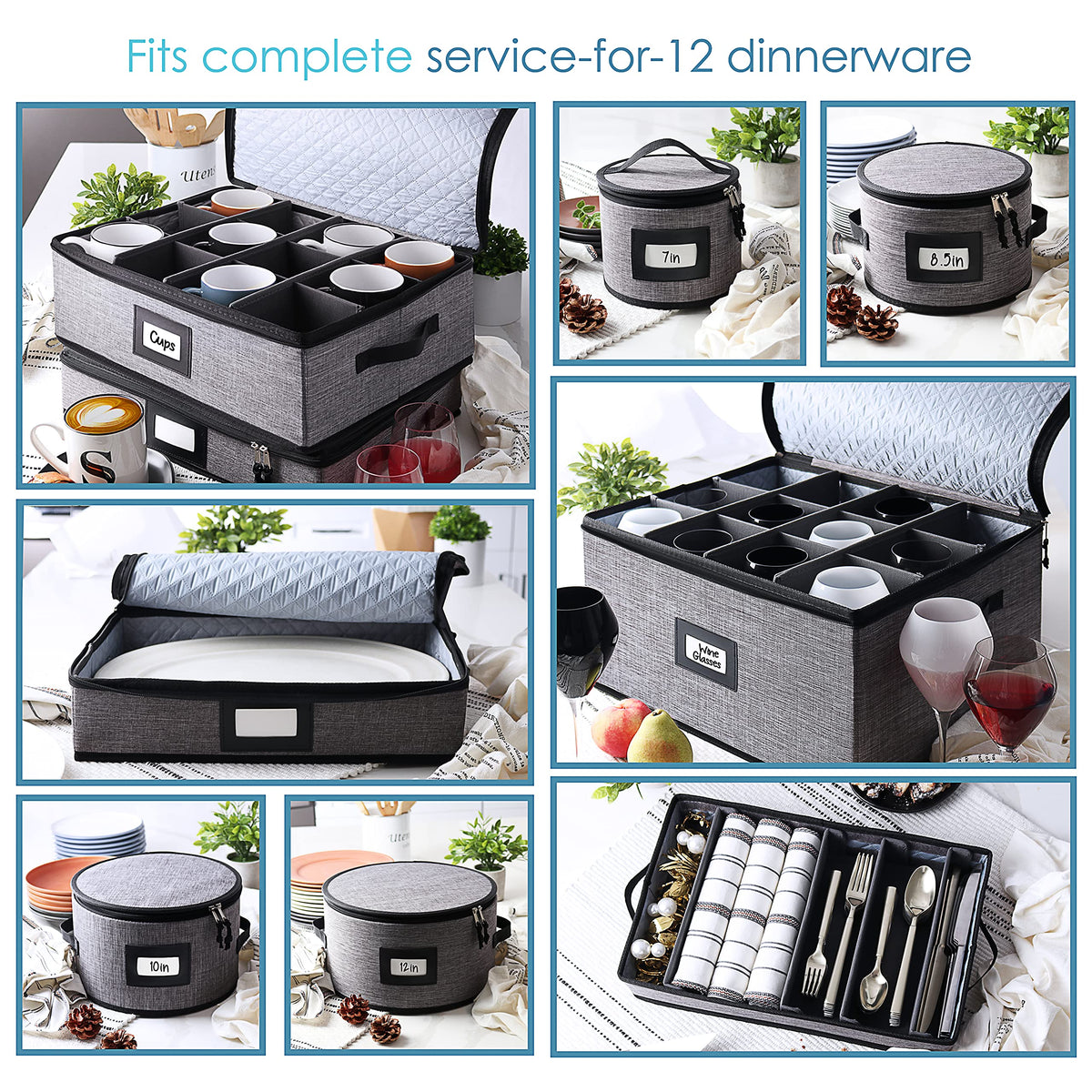Fine China Storage Containers Hard Shell 8 Piece Set