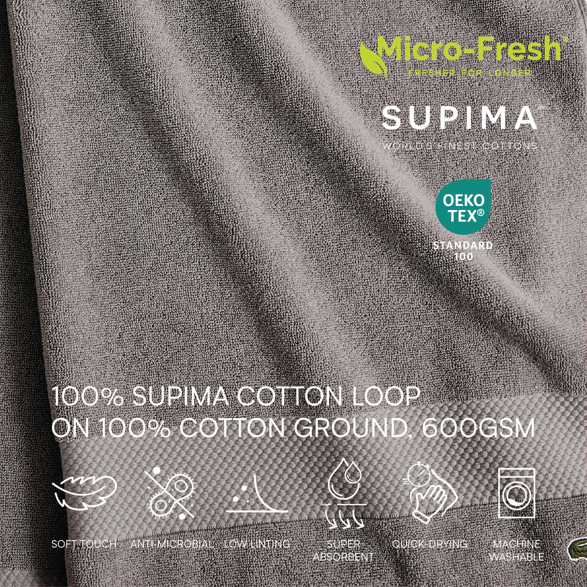 Heritage 100% Supima Cotton Hand Towel 16" x 30"