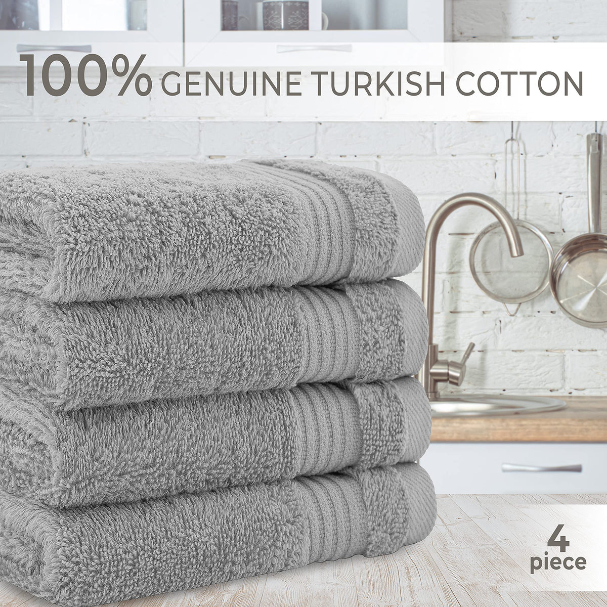 100% Cotton Turkish Towel Set (4 Count)