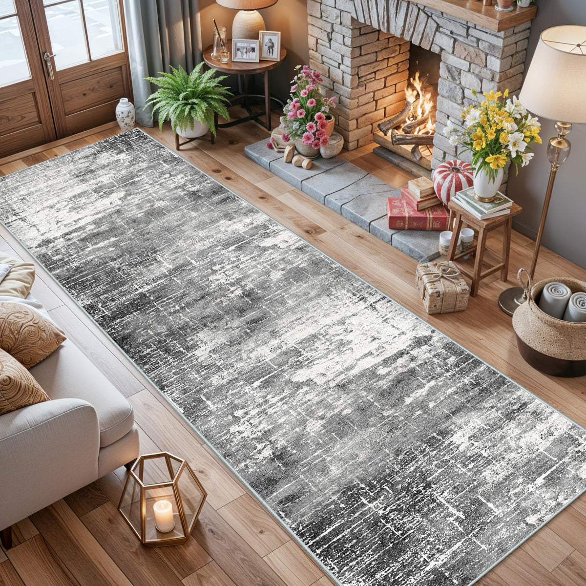 Washable 12ft Kitchen Area Rug (27 Sq Ft)