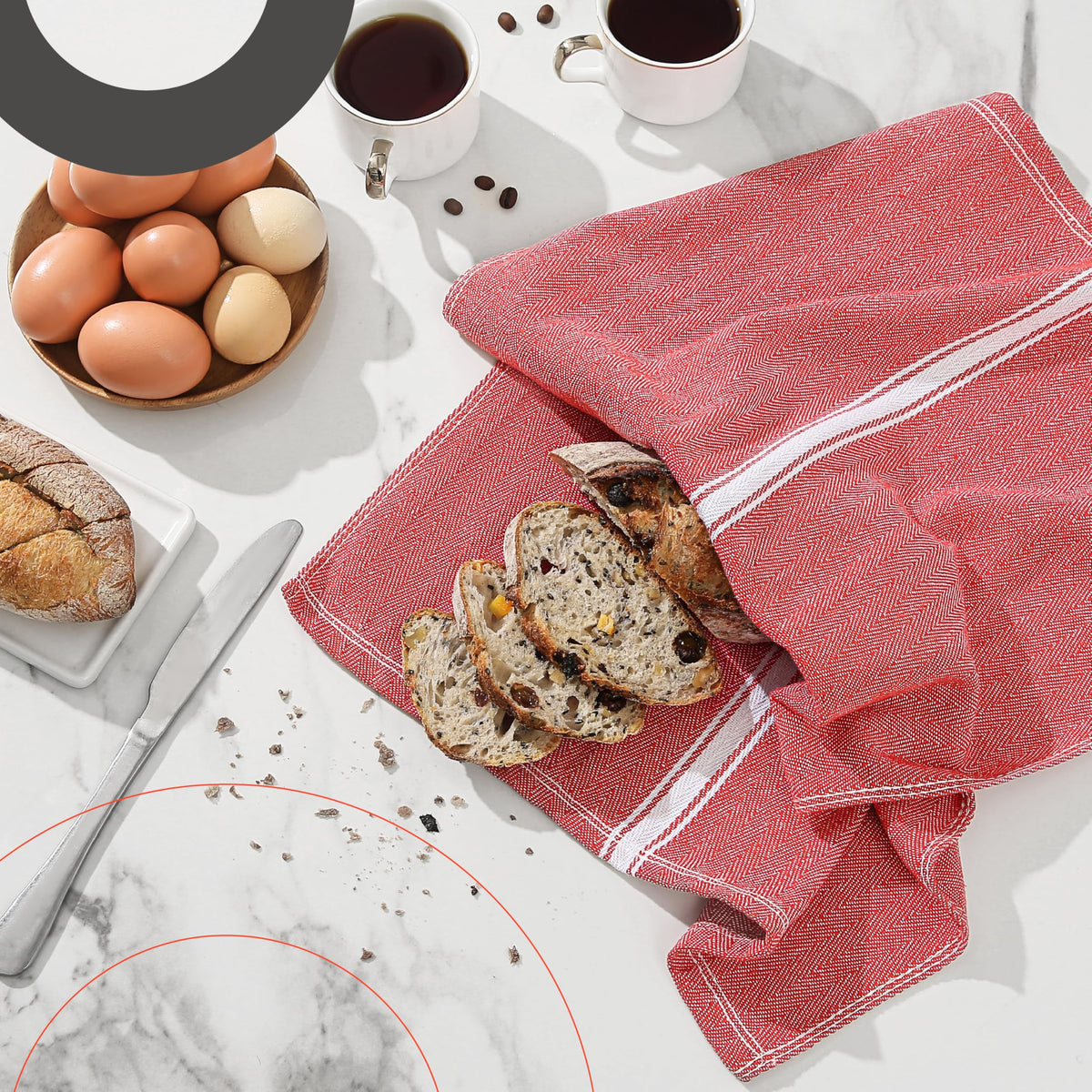 Classic 15 Pack 100% Natural Cotton Kitchen Towel Set (15 Count)