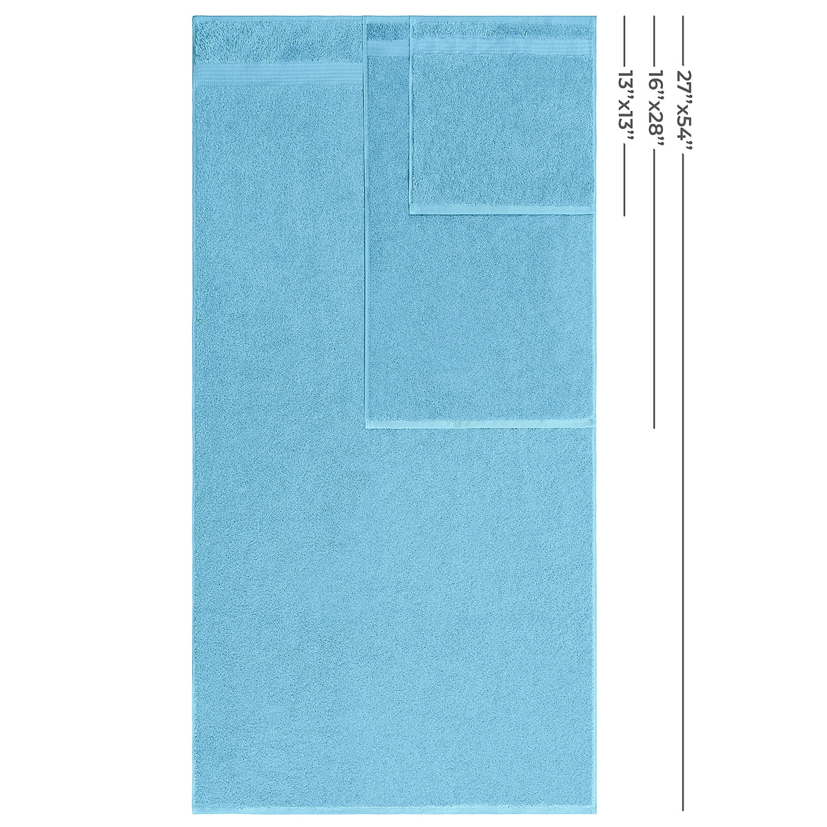 100% Cotton Turkish 6 Piece Towel Set Luxury Towels Set of 6 for Bathroom Essentials