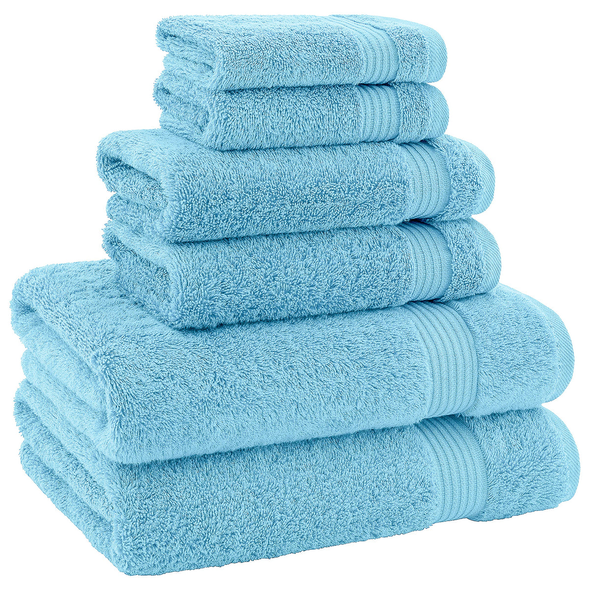 100% Cotton Turkish 6 Piece Towel Set Luxury Towels Set of 6 for Bathroom Essentials