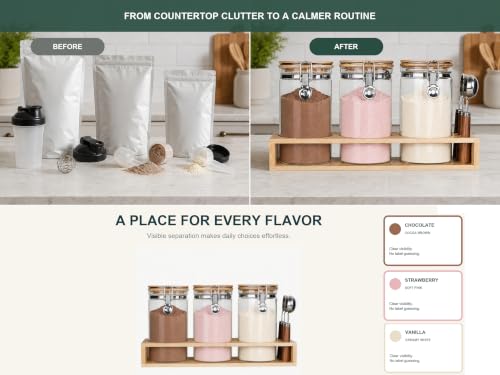 Glass Protein Powder Container Set