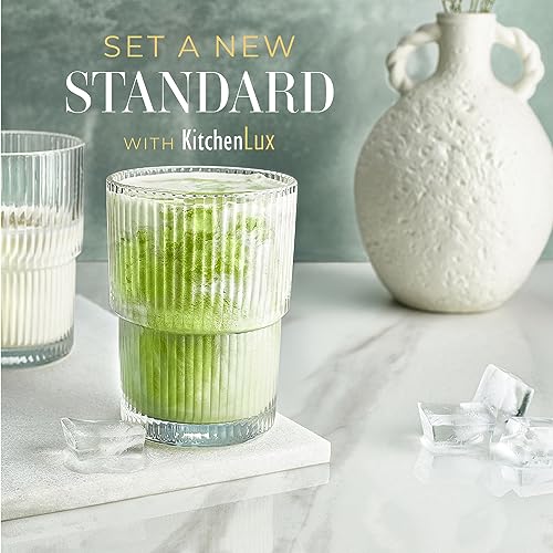 Ribbed Glass Cups 15oz