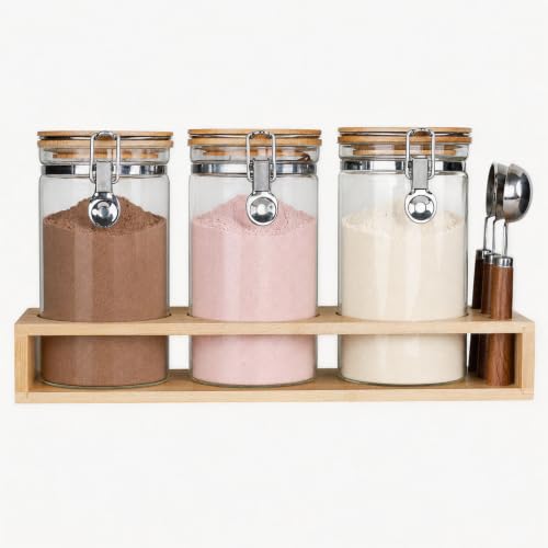 Glass Protein Powder Container Set